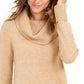 Style & Co Women's Cowl-Neck Waffle-Knit Sweater Beige Size Large