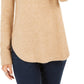 Style & Co Women's Cowl-Neck Waffle-Knit Sweater Beige Size Large