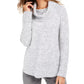 Style & Co Women's Cowl-Neck Waffle-Knit Sweater Gray Size Medium