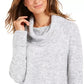 Style & Co Women's Cowl-Neck Waffle-Knit Sweater Gray Size Medium