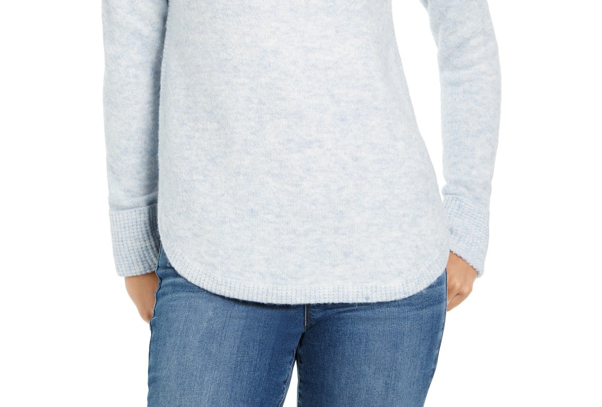 Style & Co Women's Petite Cowlneck Sweater  Blue Combo Size Petite Small