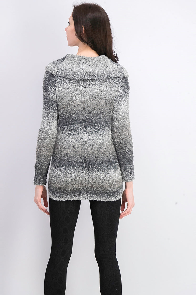 Style & Co Women's Petite Cowlneck Sweater Gray Size Small