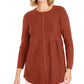Style & Co Women's Knit Mixed Stitch Tunic Beige Size Small