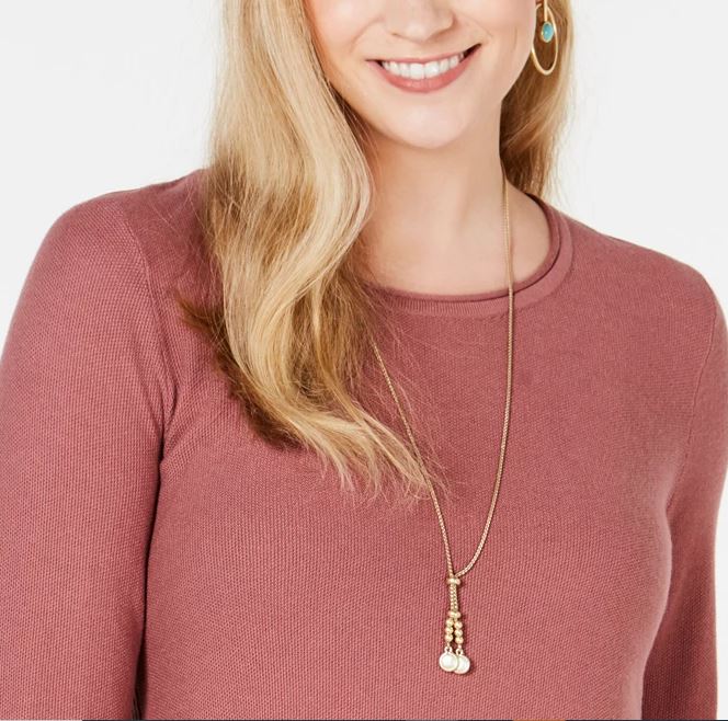 Style & Co Women's High Low Tunic Sweater Beige Size X-Large