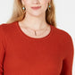 Style & Co Women's Petite Pleated High-Low Sweater  Copper Penny Size PS