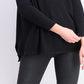 Style & Co Women's Petite Seam-Front Tunic Sweater Black Size Petite