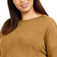 Style & Co Women's Petite Seam-Front Tunic Sweater Brown Size Petite Small