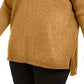 Style & Co Women's Petite Seam-Front Tunic Sweater Brown Size Petite Small