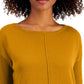 Style & Co Women's Petite Seam-Front Tunic Sweater Brown Size Petite