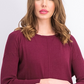 Style & Co Women's Petite Seam-Front Tunic Sweater Red Size XL