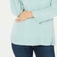Karen Scott Women's Bateau-Neck Long-Sleeve Sweater Blue Size X-Large