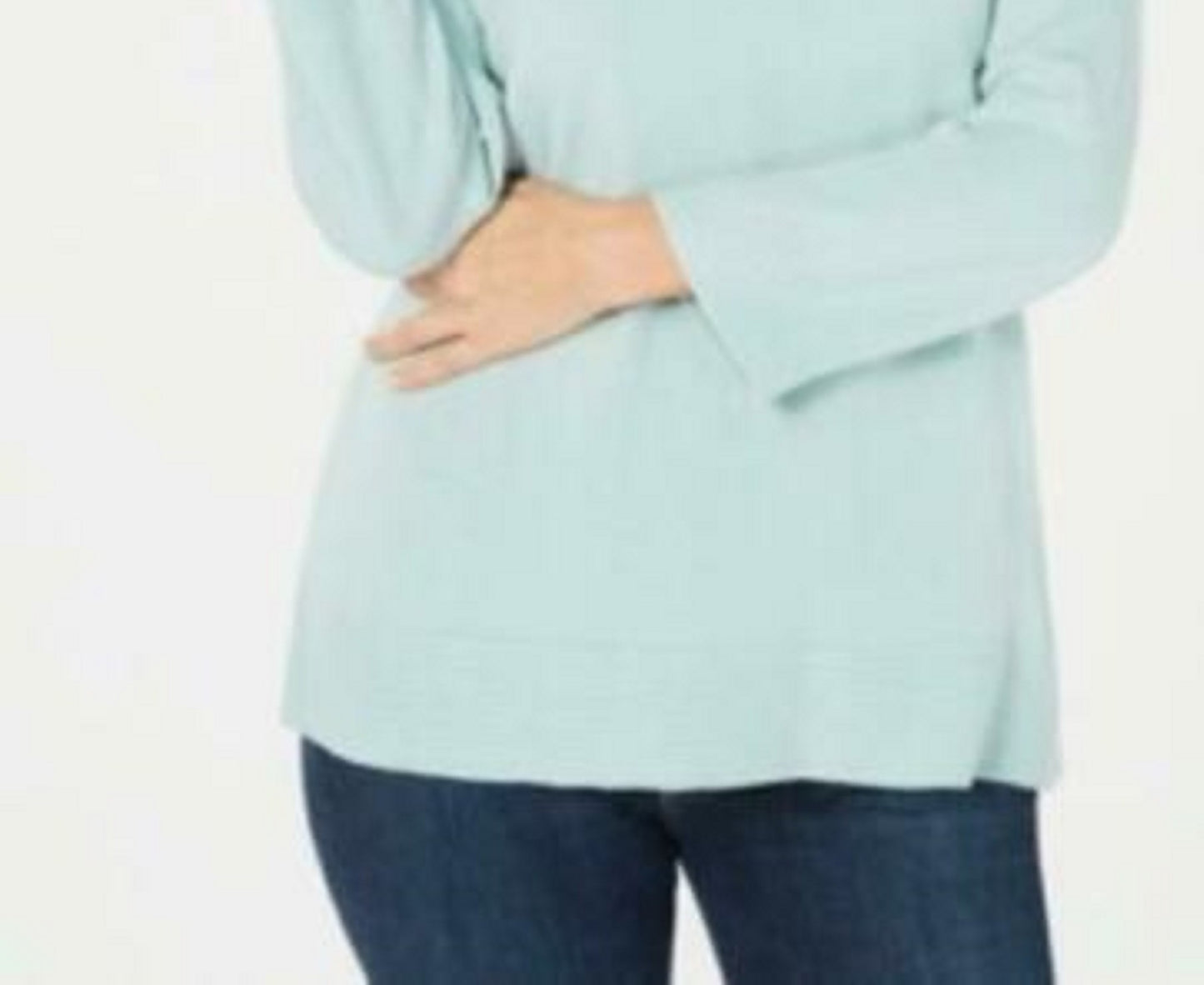Karen Scott Women's Bateau-Neck Long-Sleeve Sweater Blue Size X-Large