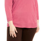 Karen Scott Women's Bateau-Neck Long-Sleeve Sweater Pink Size Medium