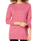 Karen Scott Women's Bateau Neck Long Sleeve Sweater Pink Size Small
