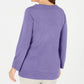 Karen Scott Women's Bateau-Neck Long-Sleeve Sweater Purple Size Large