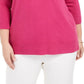 Karen Scott Women's Plus Size Ballet Neckline Sweater Med Pink Size 1 Extra Large