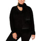 Karen Scott Women's  Embellished Scarf Sweater Black Size Small
