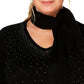 Karen Scott Women's  Embellished Scarf Sweater Black Size Small