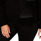 Karen Scott Women's  Embellished Scarf Sweater Black Size Small