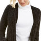 Karen Scott Women's Chenille Open-Front Cardigan Black Size Large