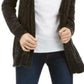 Karen Scott Women's Chenille Open-Front Cardigan Black Size Large