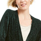 Karen Scott Women's Chenille Open Front Cardigan Green Size XX-Large