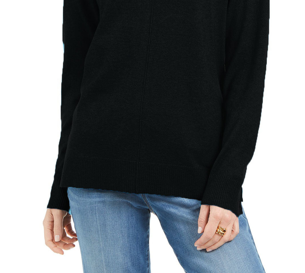 Karen Scott Women's V-Neck Pullover Sweater Black Size Large