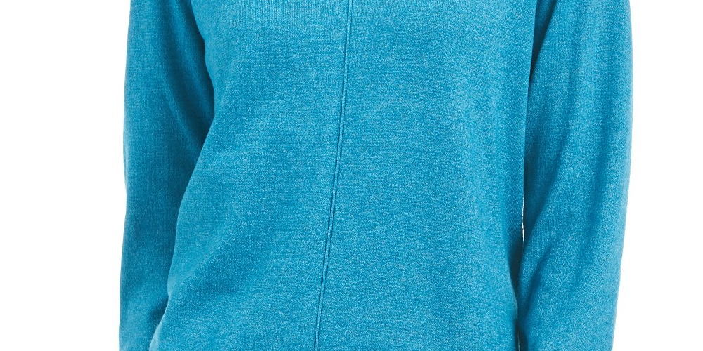 Karen Scott Women's V-Neck Pullover Sweater Blue Size Medium