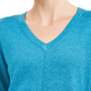 Karen Scott Women's V-Neck Pullover Sweater  Blue Size Small