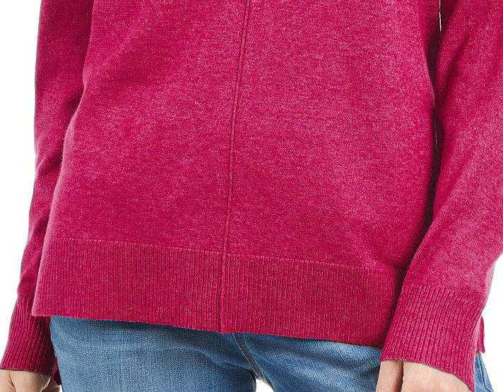 Karen Scott Women's V-Neck Pullover Sweater Magenta Size Large