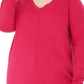 Karen Scott Women's Plus Size V-Neck Sweater Dark Pink Size 1X