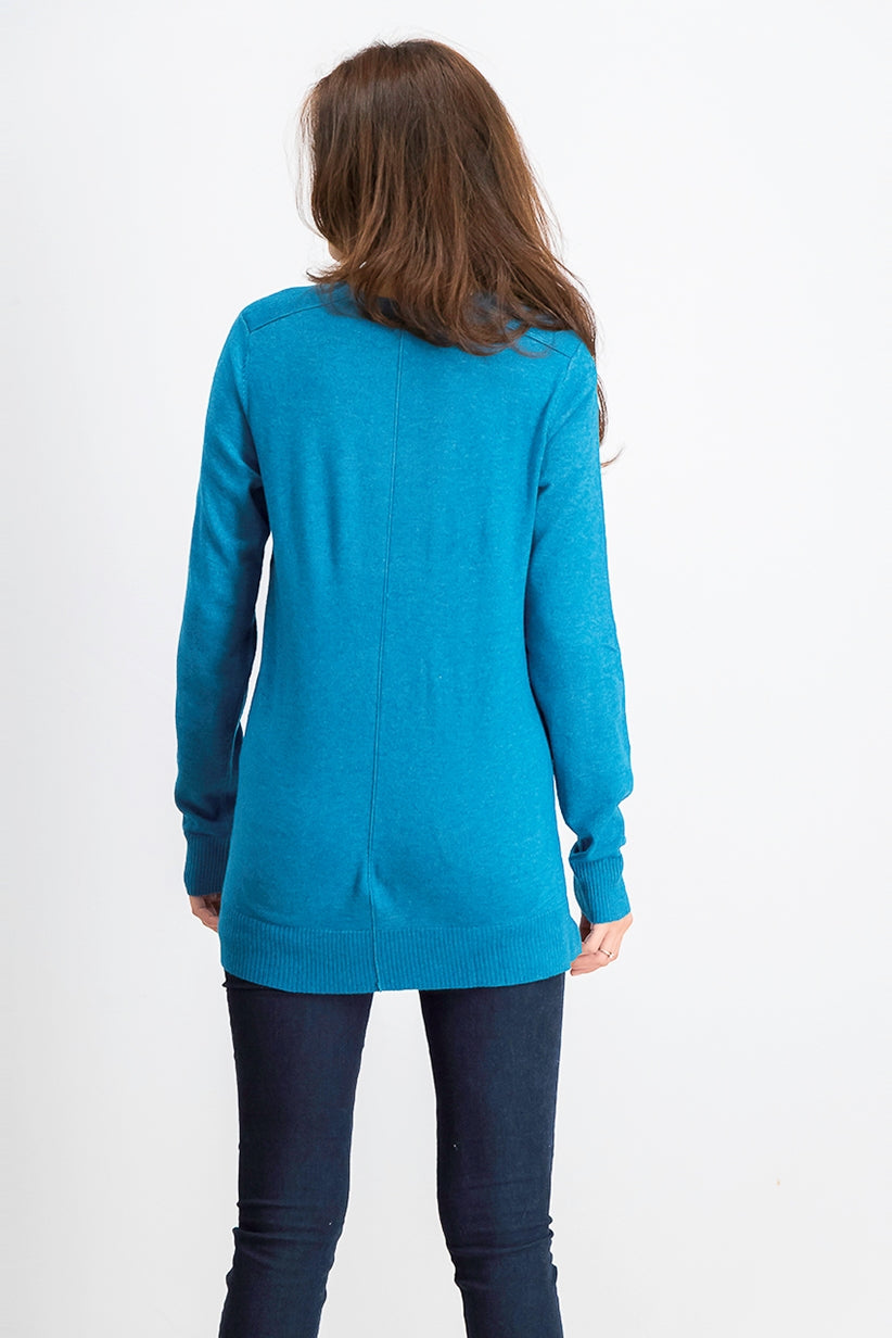 Karen Scott Women's Crewneck Long-Sleeve Sweater Blue Size Medium