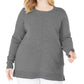 Karen Scott Women's Plus Size Scoop-Neck Seamed Sweater Gray Size Extra Large