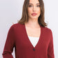 Charter Club Women's Merino Wool V-Neck Cardigan Carriage Red Size Medium