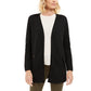 Charter Club Women's Milano Cotton Open-Front Cardigan  Charcoal Size Small