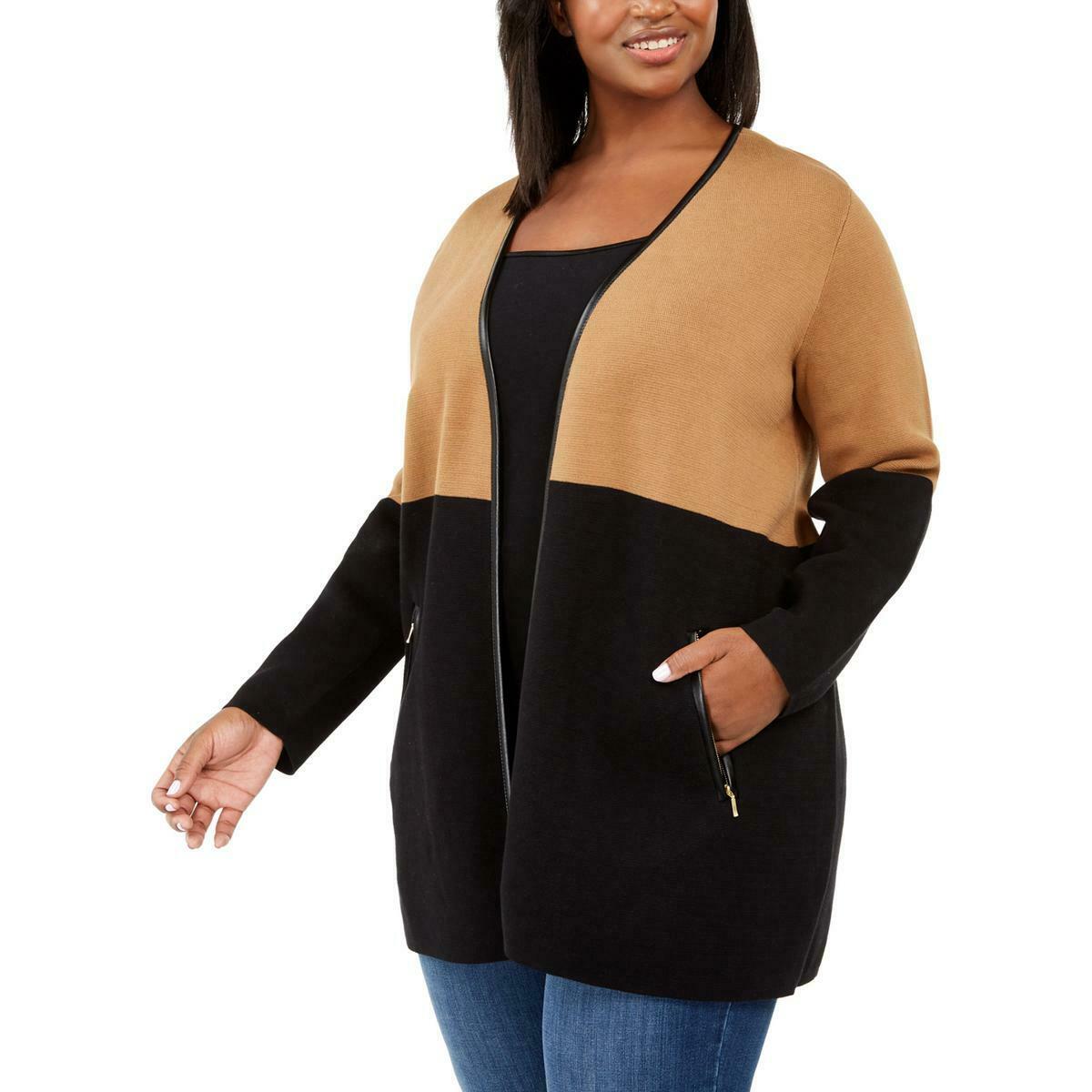 Charter Club Women's Petite Milano Cotton Completer Sweater Brown Size Small