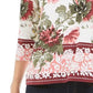 Charter Club Women's Garden Printed V-Neck Top White Size Large