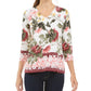Charter Club Women's Petite Floral-Print Top White Size Petite