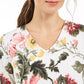 Charter Club Women's Petite Floral-Print Top White Size Petite