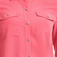 Charter Club Women's Two-Pocket Shirt Dark Pink Size Large