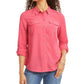Charter Club Women's Two-Pocket Shirt Pink Size Medium