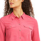 Charter Club Women's Two-Pocket Shirt Pink Size Medium