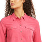 Charter Club Women's Two-Pocket Shirt Pink Size X-Small