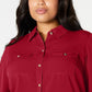 Charter Club Women's Plus Size Button-Front Shirt Red Size XX-Large