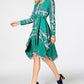 Charter Club Women's Long-Sleeve Handkerchief Dress  Green Size Extra Large