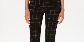 Charter Club Women's Windowpane Pants Charcoal Size 16