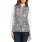 Charter Club Women's Animal-Print Quilted Vest White Size X-Small