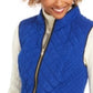 Charter Club Women's Quilted Stand-Collar Vest Blue Size 2 Extra Large