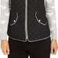 Charter Club Women's Quilted Stand-Collar Vest Black Size Medium