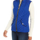 Charter Club Women's Quilted Stand-Collar Vest Med Blue Size Large